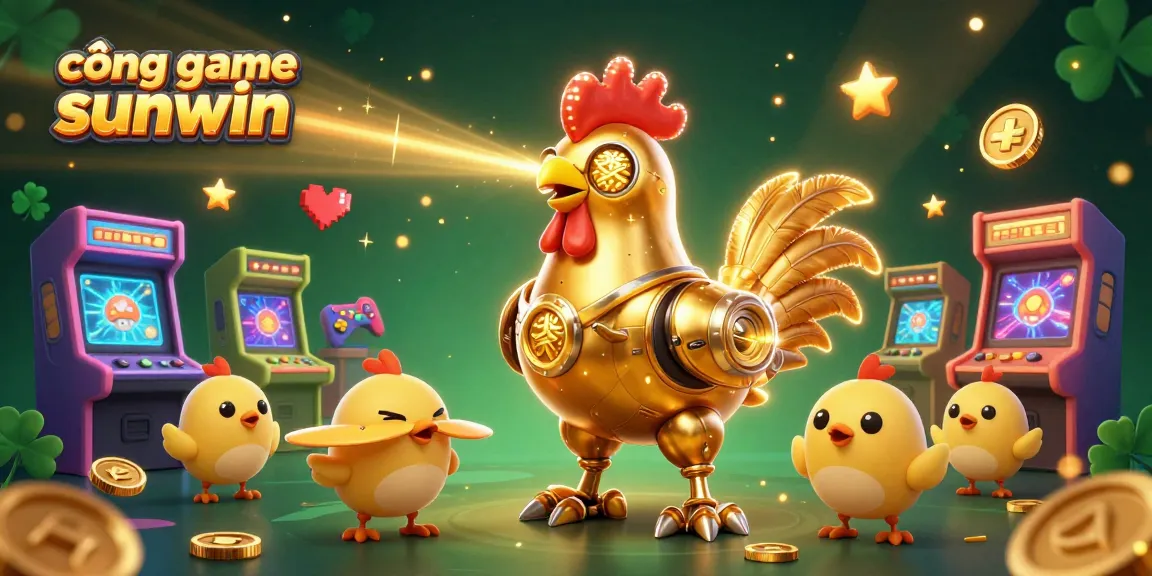 Experience the excitement of cổng game sunwin with vibrant 3D illustrations featuring colorful game elements and playful characters.