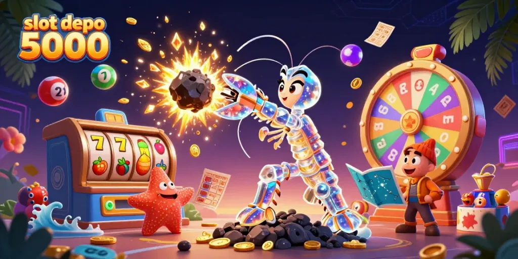 Experience the excitement of slot depo 5000 with dynamic 3D casino elements and vibrant scenes.