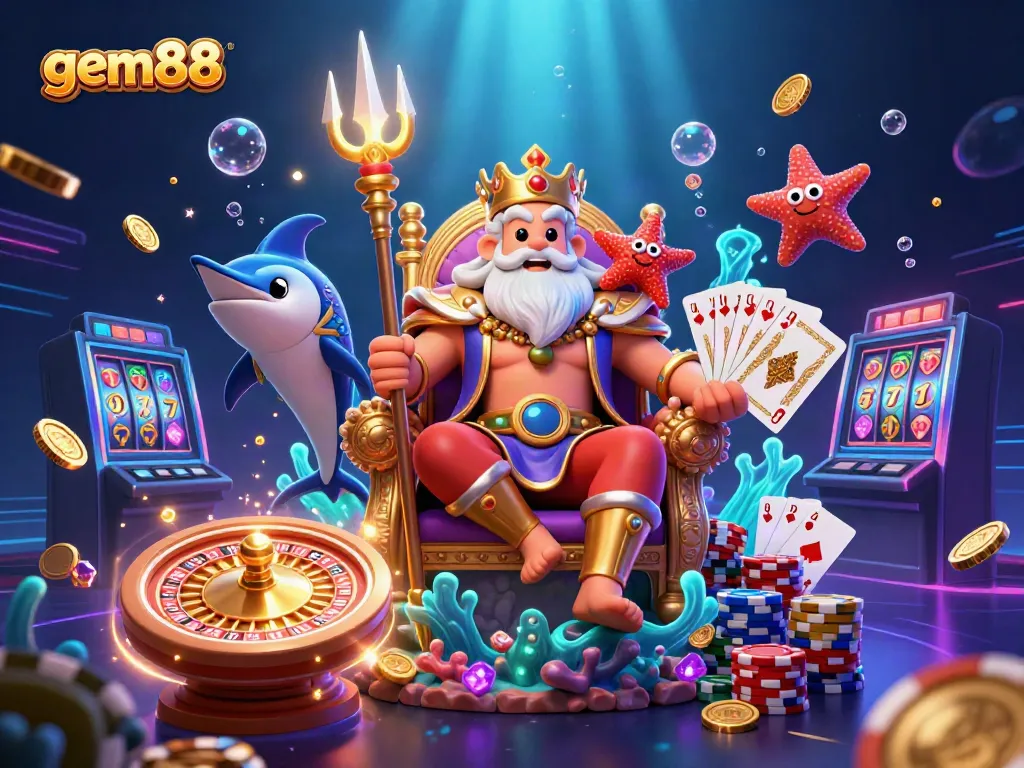 Experience gem88's underwater casino magic with vibrant characters and thrilling gaming elements.